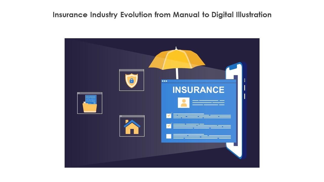 Insurance Industry Evolution From Manual To Digital Illustration PPT Slide The Evolution of the Insurance Industry in the Digital Age