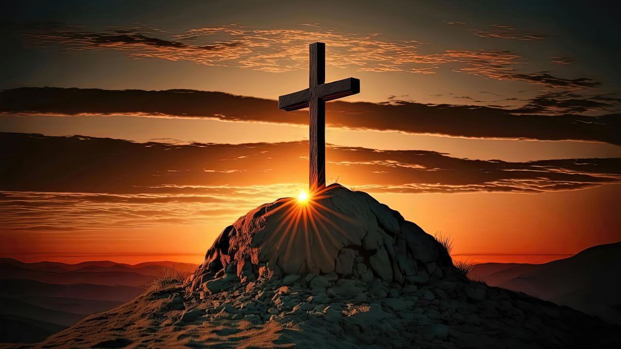 Christian cross Wallpaper 4K, AI art, Sunset, Jesus Cross Cross-Selling Strategies in the Home Decoration Category